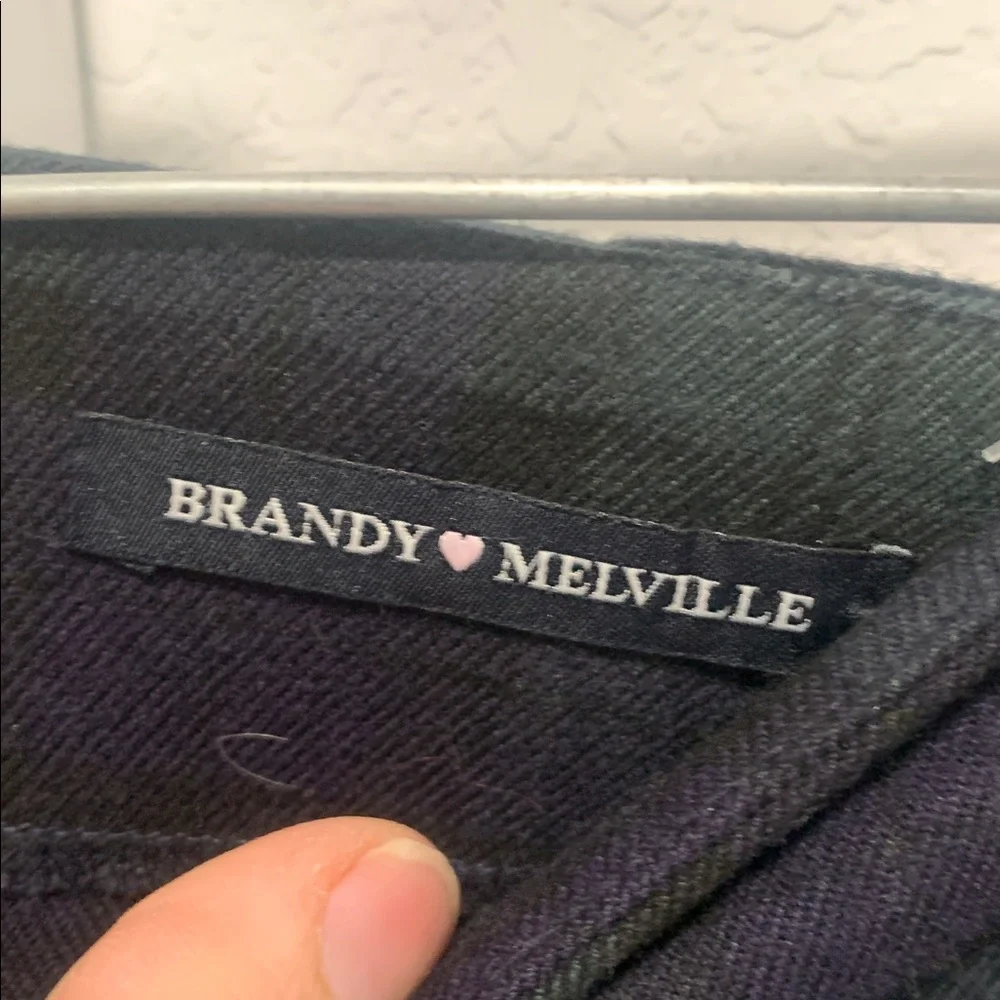 Brandy Melville Blue Green Plaid Mini Skirt - Picture 3 of 8